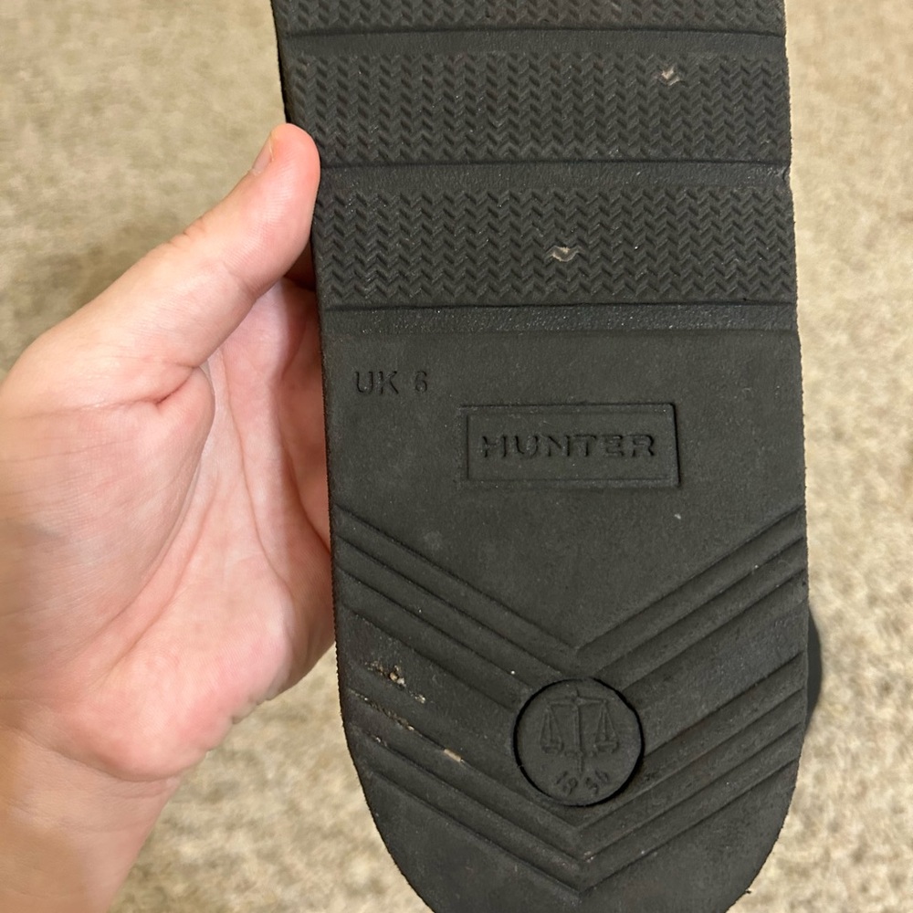 Hunter Original Elastic Slide Sandals Black Women's Cushioned Textile Open Toe - Picture 7 of 9